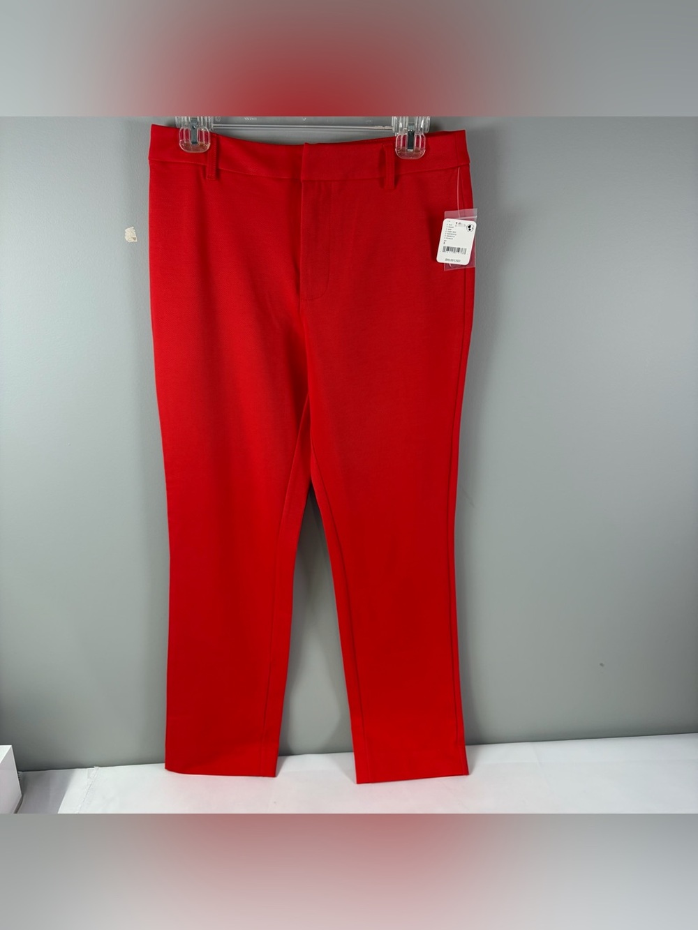 NWT Free People Fiery Red Stretch Straight Leg  Ankle Dress Pants Women's Size 8